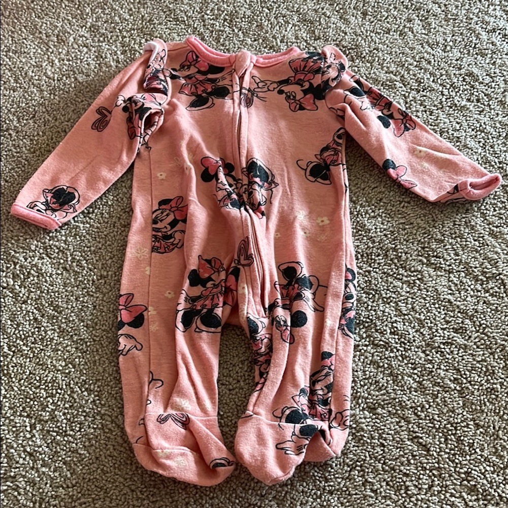 Disney Pink Footies One Piece with Enclosed Feet